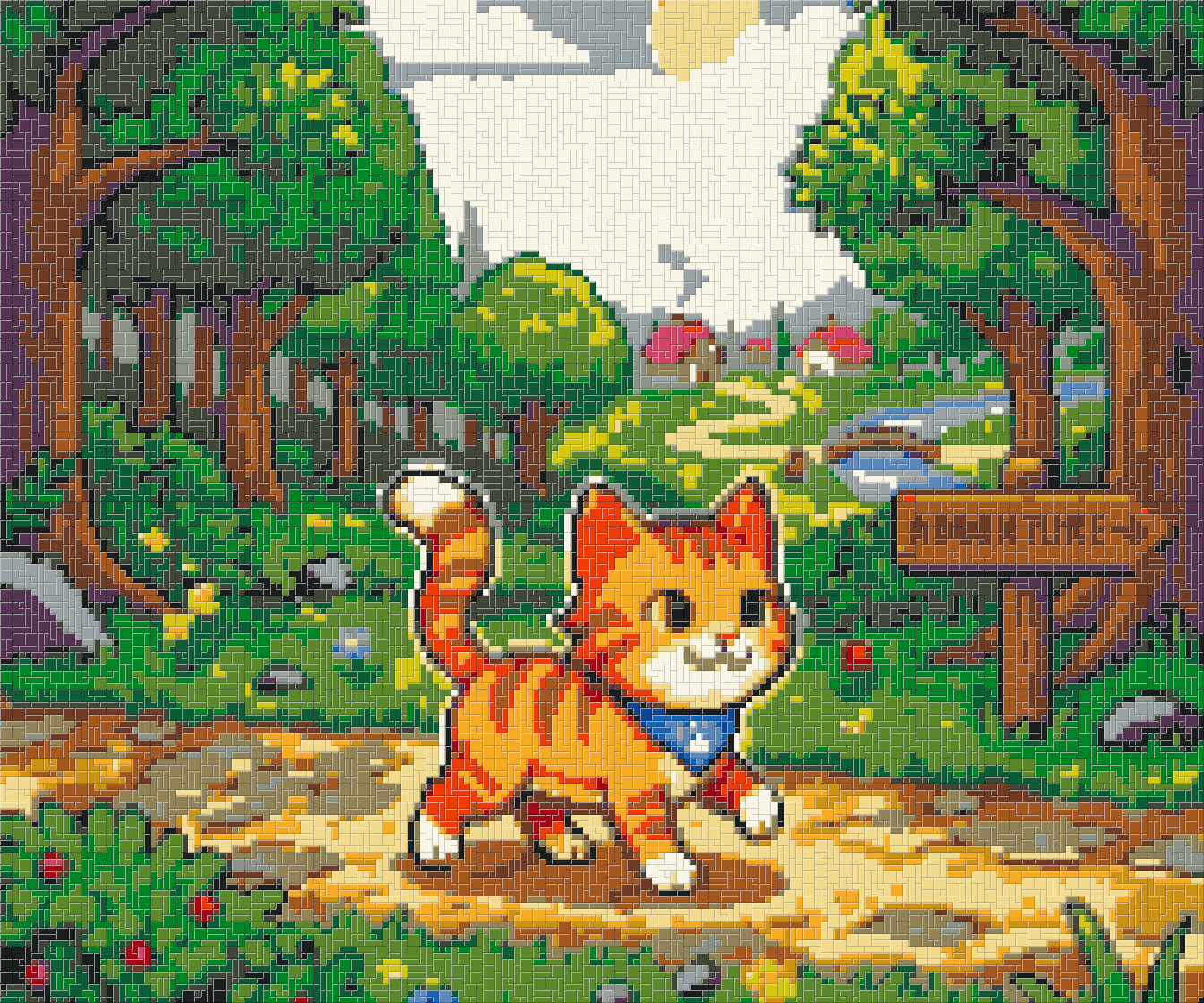 Pixel Cat — 30,720 pegs · 22 colours · 3×2 baseplates